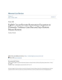 Eighth Circuit Revisits Restoration Exception to Domestic Violence