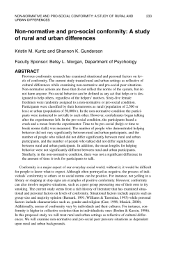 Non-normative and pro-social conformity: A study of - UW