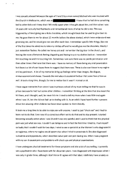 I was sexually abused between the ages of 3 and 5 by a man named