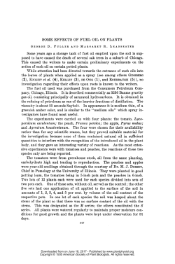 SOME EFFECTS OF FUEL OIL ON PLANTS Some years ago a