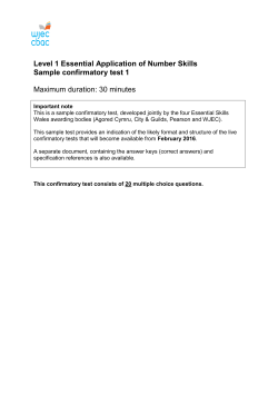 Level 1 Essential Application of Number Skills Sample