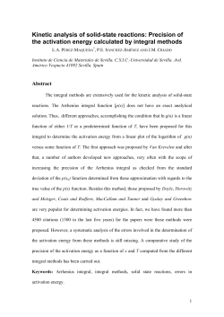 Kinetic analysis of solid-state reactions: Precision of the activation