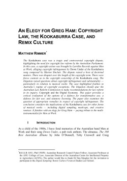 an elegy for greg ham: copyright law, the kookaburra case