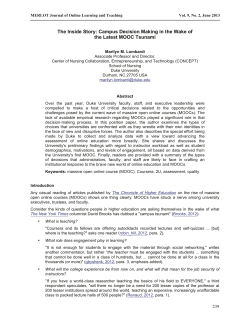 The Inside Story - Journal of Online Learning and Teaching