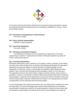 In its contract with the school board, KM Explore`s Governance