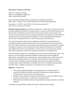 Monetary Theory and Policy