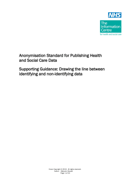 Anonymisation Standard for Publishing Health and Social Care Data