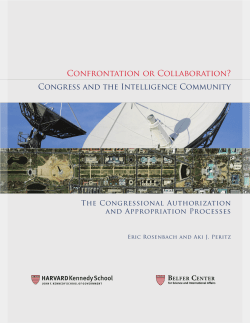 The Congressional Authorization and Appropriation Processes