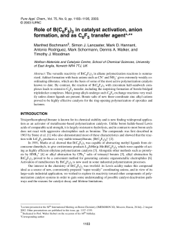 Role of B(C F ) in catalyst activation, anion formation, and as C F