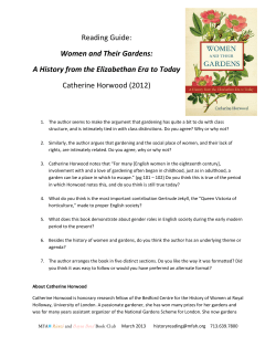 Reading Guide: Women and Their Gardens: A History from the