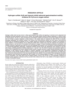Hydrogen sulfide (H2S) and hypoxia inhibit salmonid