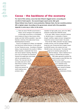 Cocoa - the backbone of the economy cocoa