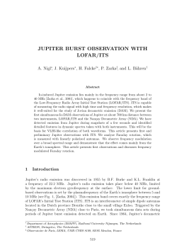 JUPITER BURST OBSERVATION WITH LOFAR/ITS