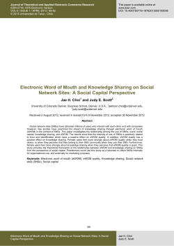 Electronic Word of Mouth and Knowledge Sharing on Social