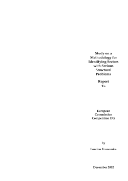 Methodology for Identifying Sectors with Serious Structural Problems