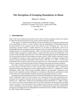 The Perception of Grouping Boundaries in Music