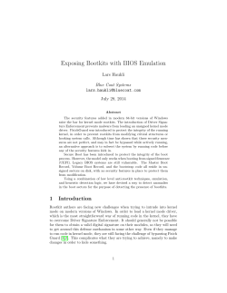 Exposing Bootkits with BIOS Emulation