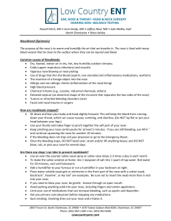 Lowcountryent.com Nosebleed (Epistaxis)