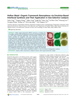 Hollow Metal&minus;Organic Framework Nanospheres via Emulsion