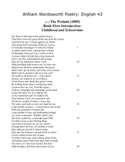 William Wordsworth Poetry: English 43