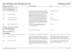 New Items for Prostheses List &ndash; PDF Version