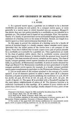 ARCS AND GEODESICS IN METRIC SPACES