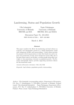 Landowning, Status and Population Growth