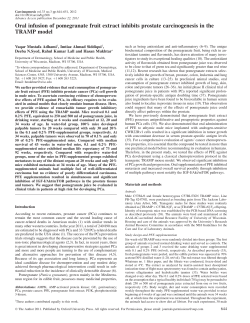 Oral infusion of pomegranate fruit extract inhibits