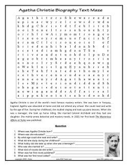Agatha Christie Biography Text Maze