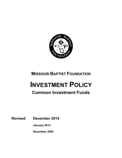 investment policy - Missouri Baptist Foundation
