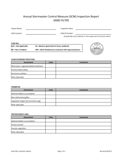 Sand Filter SCM Inspection Report
