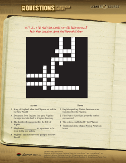 Crossword Puzzle: Why Did the Pilgrims Come