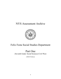 NYS Assessment Archive Part One