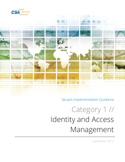 SecaaS Implementation Guidance, Category 1: Identity and Access