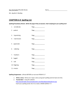 CHAPTERS 6-8 Spelling List