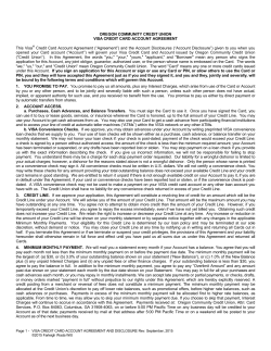 OCCU Credit Card Account Agreement