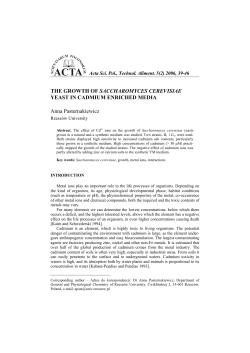 the growth of Saccharomyces cerevisiae yeasts