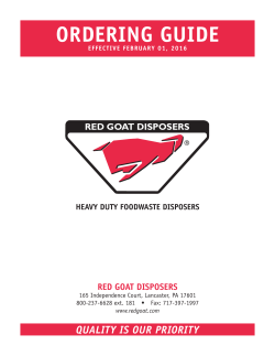 ordering guide - Red Goat Disposers