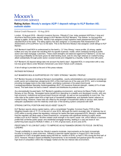 Moody`s assigns A2/P-1 deposit ratings to KLP Banken AS