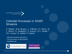 Colloidal Processes in SIXEP Streams