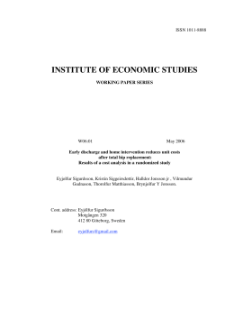 INSTITUTE OF ECONOMIC STUDIES