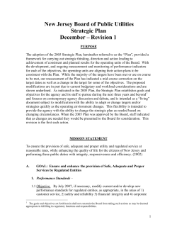 New Jersey Board of Public Utilities Strategic Plan