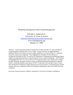 Modeling Insurgencies and Counterinsurgencies Edward G