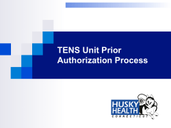 HUSKY Health | TENS Unit Prior Authorization Process