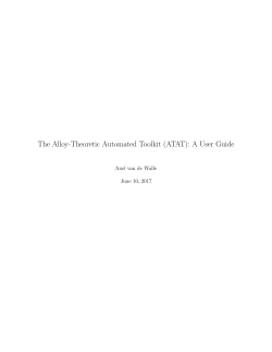 The Alloy-Theoretic Automated Toolkit (ATAT): A