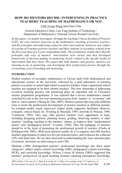 how do mentors decide: intervening in practice teachers