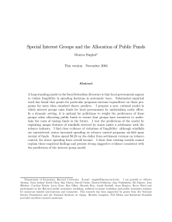 Special Interest Groups and the Allocation of Public Funds