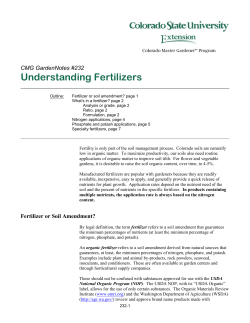Understanding Fertilizers - Colorado State University Extension