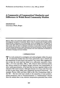 A Community of Communities? Similarity and Difference in Welsh