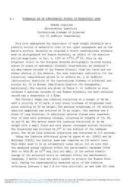 4.5 FIREBALLS AS AN ATMOSPHERIC SOURCE OF METEORITIC
